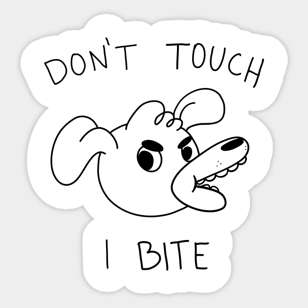 Don't touch, I bite! Sticker by Aline Sentone